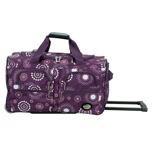 Rockland 22" Polyester Rolling Duffel Bag, Purple Pearl