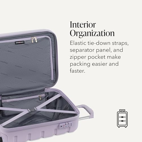 SwissGear 7366 Signature Hardside Expandable Luggage with Spinner Wheels, TSA Lock, Cup-Holder, Evening Haze, Carry-On 19-Inch