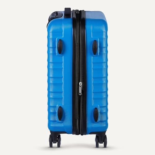 Amazon Basics 21" Hardside Carry-On Luggage with Expandable Space, Scratch-Resistant Surface, Telescoping Handle, Four Multi-directional Wheels, Light Blue