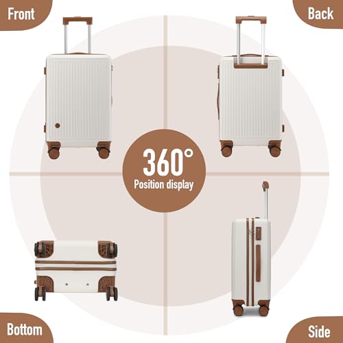 Hulsin 20” Carry on Luggage with Spinner Wheels,22x14x9 Airline Approved