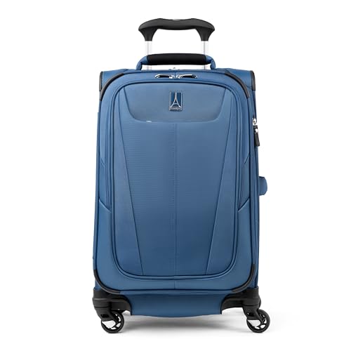 Travelpro Maxlite 5 Softside Expandable Luggage with 4 Spinner Wheels, Lightweight Suitcase, Men and Women, Ensign Blue, Carry-on 21-Inch
