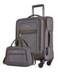 BAGSMART Carry-On Luggage Airline Approved, 20 inch Expandable Suitcase with Duffel bag, Softside Lightweight Suitcases with Spinner Wheels, Gray