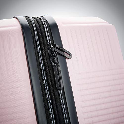 American Tourister Stratum XLT Expandable Hardside Luggage with Spinner Wheels, Pink Blush, Carry-On 21-Inch