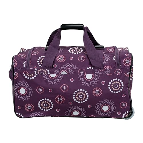 Rockland 22" Polyester Rolling Duffel Bag, Purple Pearl