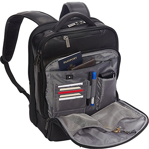 Kenneth Cole REACTION Colombian Leather 16" Manhattan Slim Laptop Travel Backpack, Brown