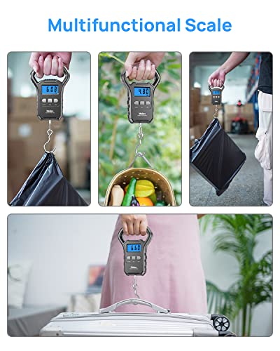 Meilen Fishing Scale,110lb/50kg Hanging Luggage Weigh Scale Unit with Backlit LCD Display, Suitcase Luggage Weigh Divice with Large Handle, Digital Postal Unit Fishing Gifts for Men