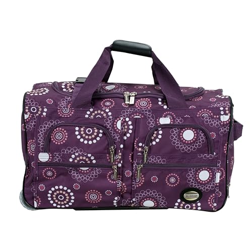Rockland 22" Polyester Rolling Duffel Bag, Purple Pearl