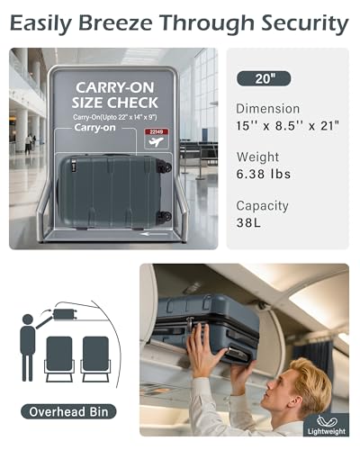 Coolife Teal hardside carry-on for 22x14x9 carry-on luggage detail 2