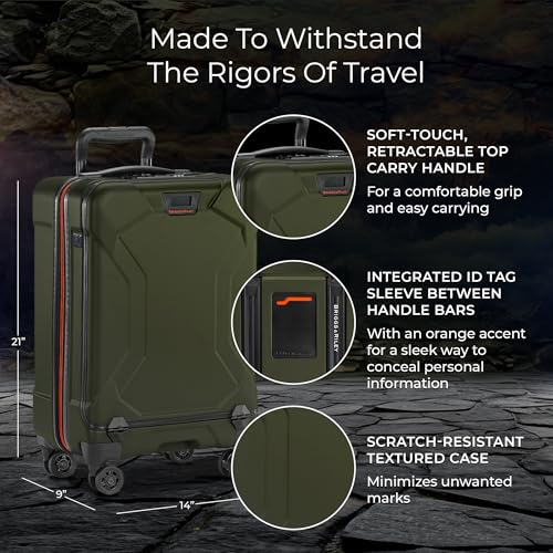 Briggs & Riley International 21" Carry On Spinner - Luggage for Travel, Suitcases with Wheels, Hardside Rolling Bag for Men & Women, Self-Repairing Zipper - Torq Collection, Hunter Green