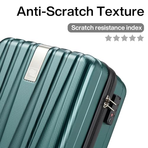 Hanke 14 Inch Underseat Carry On Luggage with Wheels Hard Shell Suitcases Lightweight Small Luggage for Weekender Mini Suitcase Carry On Bag Travel Luggage for Travel Rolling Suitcase.(Blackish Green)