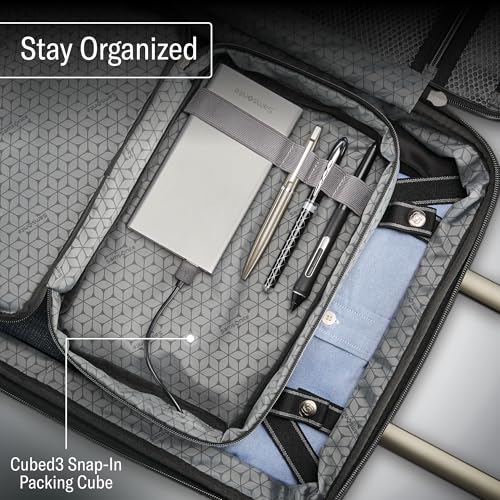 Samsonite Octiv Lightweight Hardshell 20-Inch Carry-On Luggage -Durable & Impact Resistant, 360° Aero Trac Spinner Wheels, Adjustable Telescopic Handle, Expandable Suitcase, TSA Approved Lock - Black