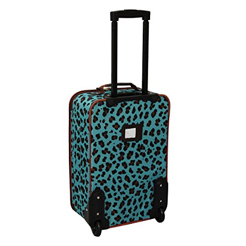Rockland Blue Leopard 2-piece Lightweight Carry-on Luggage Set