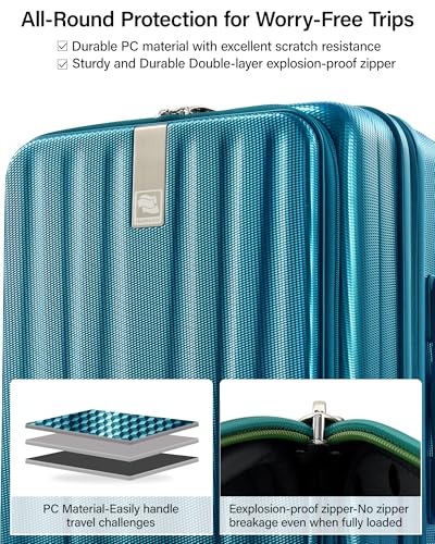 Hanke Top Opening Carry-On - Expandable 16 Inch Airline Approved Spinner