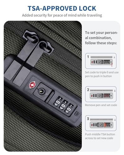 ECOHUB Carry On Luggage Airline Approved, 21 Inch Height Softside Carry On Suitcase with Spring Shock-Absorbing Spinner Wheels, Lightweight Travel Luggage with TSA Lock, Fits 22x14x9 Carry-On Bag