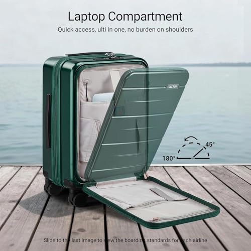 cllson Carry On Luggage with Top Opening, Expandable with Front Pocket and USB Charging Port, Lightweight with Front Compartment Rolling Suitcases with Fathers Day Gift for Dad Men Him Husband