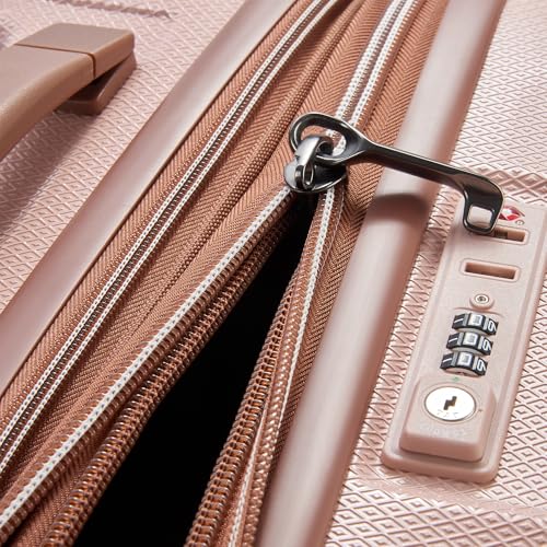 DELSEY PARIS Carrousel Hardside Expandable Luggage with Spinner Wheels, Pink, Carry-on 21 Inch