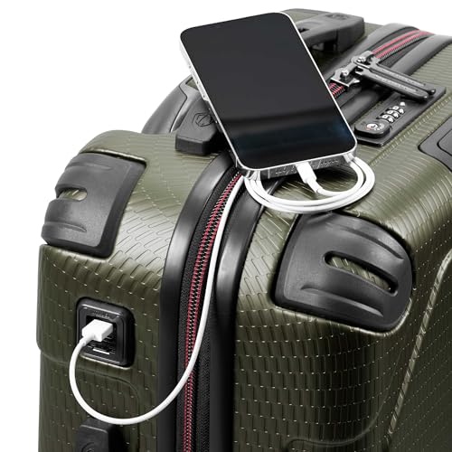 Traveler's Choice Maxporter II Polycarbonate Hardside Trunk with Spinner Wheels, Green, 22-Inch Carry-on Luggage