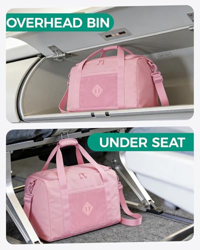WANDF For Frontier Airlines Personal Item Bag 18x14x8, Travel Duffel Bags with Wet Pockets, Lightweight Carry on Weekender Overnight Duffle for Women (Pink)