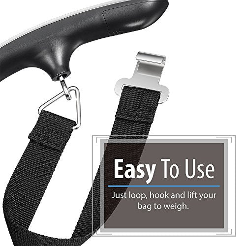 Fosmon Digital Luggage Scale, 110lbs Suitcase Baggage Scale, 1 Pack Silver