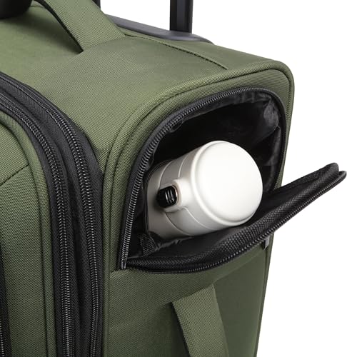Kenneth Cole REACTION The Venturer 28-Inch Carry-On Lightweight Durable Softside 8-Wheel Spinner Cabin Size Luggage, Olive