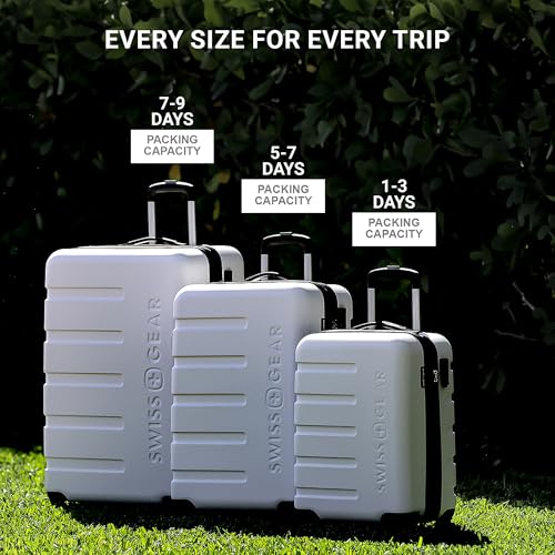 SwissGear 7366 Hardside Expandable Luggage with Spinner Wheels, Black, Carry-On 19-Inch