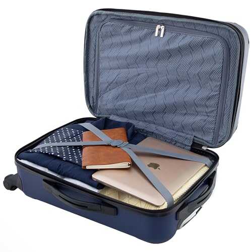 Travelers Club Chicago Hardside Expandable Spinner Luggage, Navy Blue, 22" Carry-On