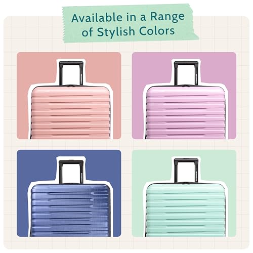 U.S. Traveler Boren Polycarbonate Hardside Rugged Travel Suitcase Luggage with 8 Spinner Wheels, Aluminum Handle, Carry-on 22-Inch, USB Port, Black
