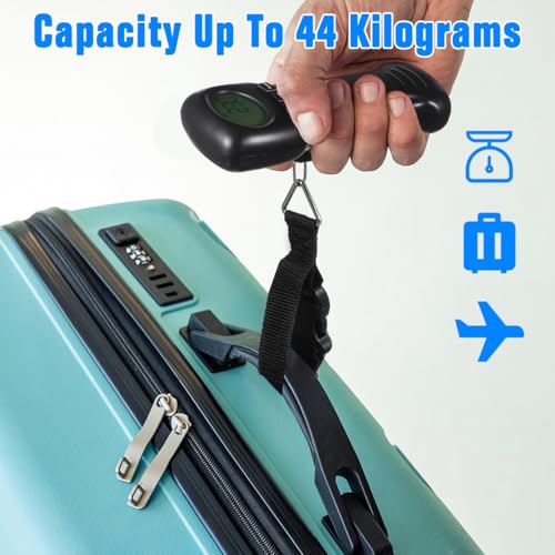 BESPORTBLE Portable Digital Luggage Scale with Hook, Compact Travel Suitcase Weight Scale, Lightweight, Accurate LCD Display, Battery Not Included, Black