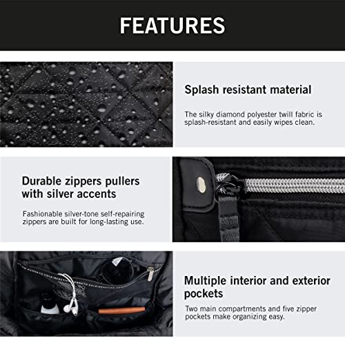 Kenneth Cole REACTION Diamond Tower Collection Lightweight Hardside Expandable 8-Wheel Spinner Travel Luggage, Black, 2-Piece Bundle (Carry On + Backpack)