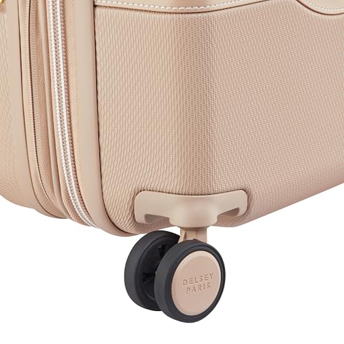 DELSEY PARIS Chatelet Air 2.0 Carry-On Plus Suitcase 20 Inch, Hardside Polycarbonate Luggage, Dual-Density Spinner Wheels, TSA Lock, USB Port, Beige Rose