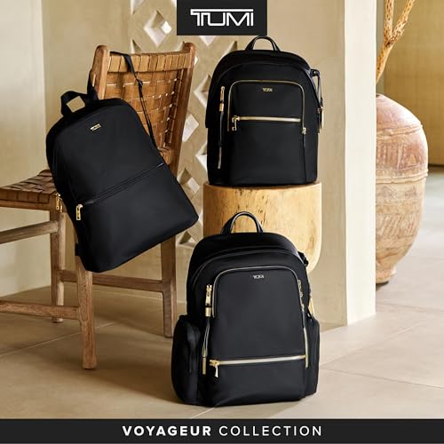 TUMI - Just In Case Foldable Backpack - Lightweight, Compact Travel Backpack - For One Bag Travel - 15.5" X 12.3" X 4.5" - Black with Gold Hardware