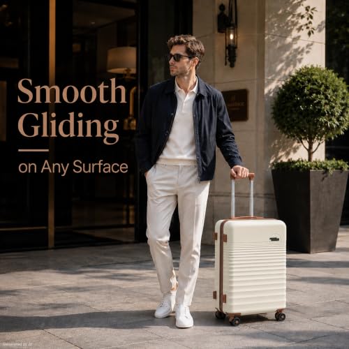 CONCEPTEN White hardside carry-on for 22x14x9 carry-on luggage detail 2