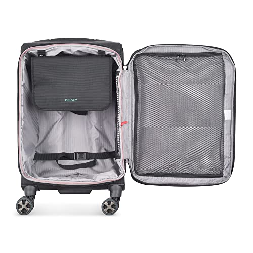 DELSEY PARIS Helium DLX Softside Expandable Luggage with Spinner Wheels, Black, Carry on 20 Inch