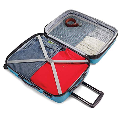Samsonite Omni PC Hardside Expandable Luggage with Spinner Wheels, Caribbean Blue, Carry-On 20-Inch