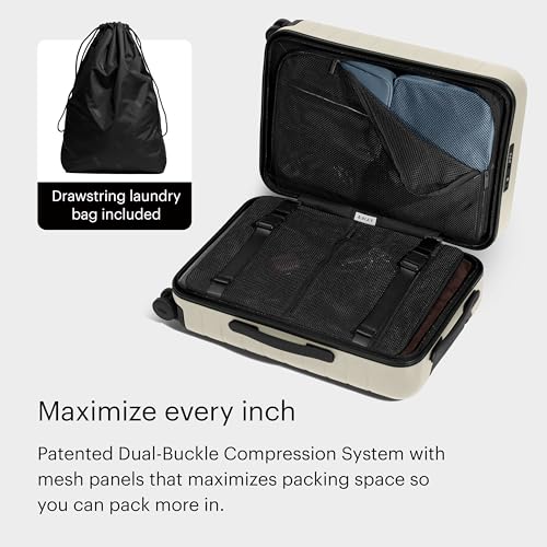 Away Carry-On Luggage - 22-Inch Lightweight Hardside Suitcase with 360° Spinner Wheels, Interior Compression System, TSA-Approved Lock - Salt White Matte