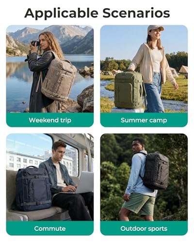 BAGSMART 35L Travel Backpack for Women & Men Fits 17-Inch Laptop, Airline Approved Carry On Backpack with Wet Pocket & Shoe Pouch, Water-Resistant Personal Item Travel Bag, Black
