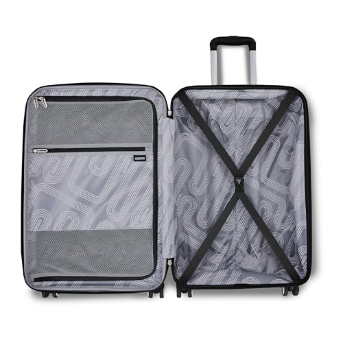 American Tourister Stratum 3.0 Carry-On Spinner, Airline Approved, Durable Hardside Luggage, Expands 1.5", RightHeight™ Adjustable Handle, Black