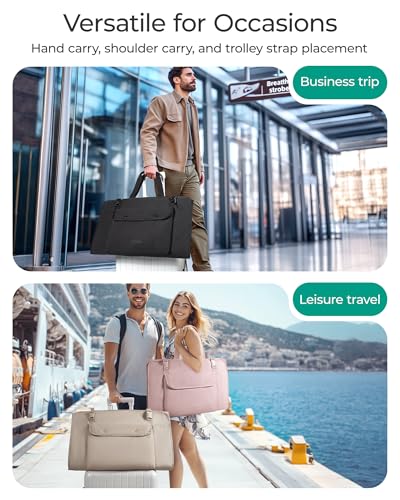 BAGSMART Garment Bags for Travel Foldable Carry on Suit Carrier for Hanging Clothes Stylish Dress Carrier Large Convertible Weekender Garment Bags for Women Men