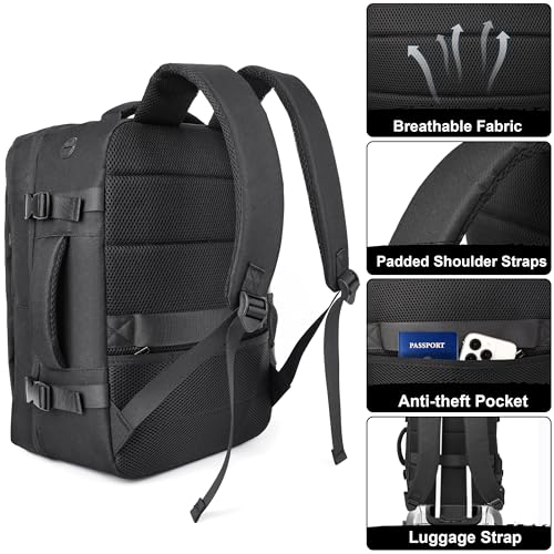 DEYACE Travel Backpack for Men Women, TSA Approved Carry On Backpack 17x13x8 Personal Item Size Airplane Approved Weekender Bag, Water Resistant Lightweight Laptop Daypack for Flight