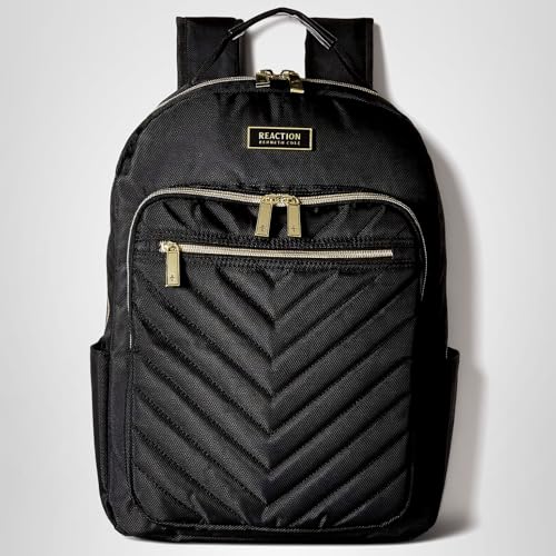 Kenneth Cole REACTION Women's Chelsea Chevron 15" Laptop and Tablet Backpack, Black
