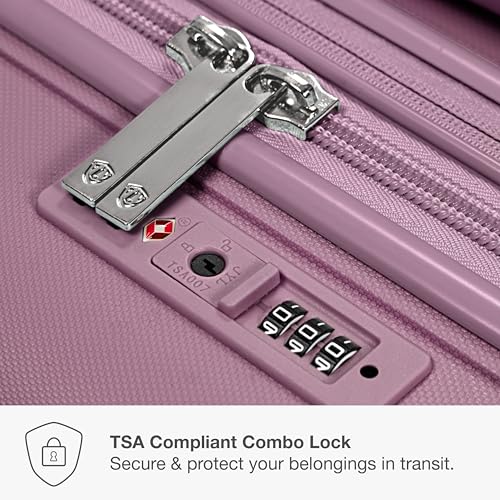 Traveler's Choice Pagosa Hardshell Expandable Luggage with Spinner Wheels, Mauve, 22-Inch Carry-on