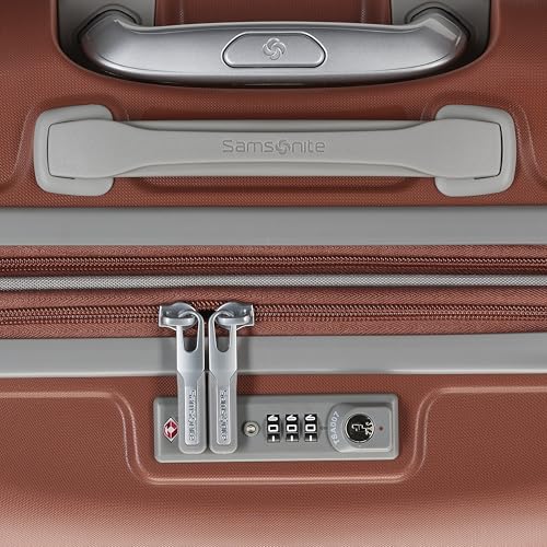 Samsonite Freeform Hardside Carry-On Luggage with Spinner Wheels - Hardshell Suitcase - TSA, Airline-Approved - Expandable Hard Shell, Smooth Rolling Wheels for Lightweight Travel - Burnt Orange