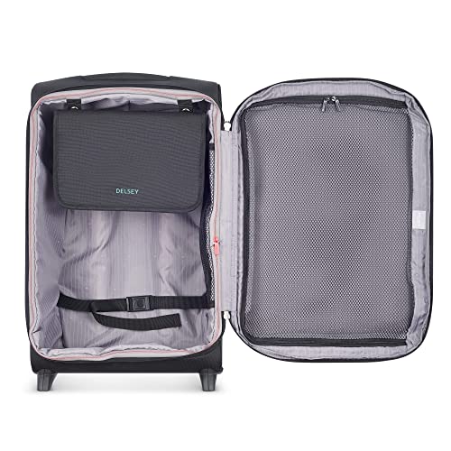 DELSEY PARIS Helium DLX Softside Expandable Luggage with 2 Wheels, Black, Carry on 21 Inch