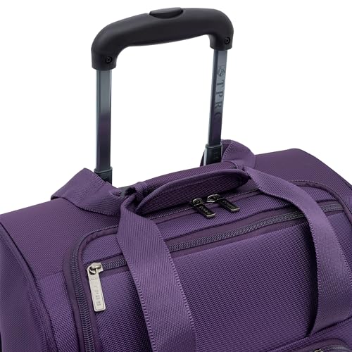 TPRC 15” Underseat Carry-On Luggage Airline Approved Personal Item with USB Charging Port, Purple