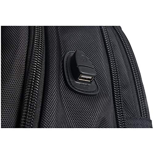 Kenneth Cole Reaction ProTec Travel Business Backpack 17" Laptop Computer TSA Checkpoint-Friendly Bookbag With USB Port, Black