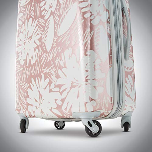 American Tourister Moonlight Hardside Expandable Luggage with Spinner Wheels, Ascending Gardens Rose Gold, Carry-On 21-Inch