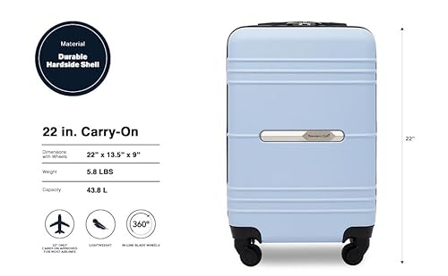 Travelers Club 22" Richmond Spinner Carry-On Luggage, Blue