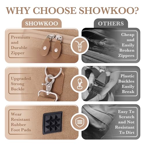 SHOWKOO Duffle Bag for Travel 60L Expandable Canvas Travel Bag Durable Vintage Weekender Overnight Carry On Bag for Men(Khaki)