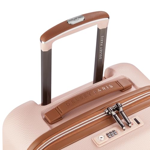 DELSEY PARIS Chatelet Air 2.0 Carry-On Plus Suitcase 20 Inch, Hardside Polycarbonate Luggage, Dual-Density Spinner Wheels, TSA Lock, USB Port, Blush Pink