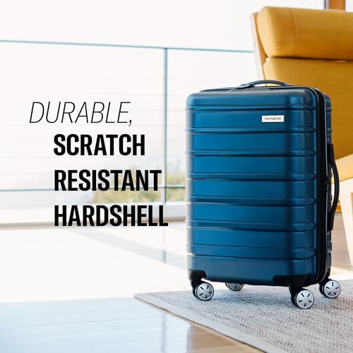 Samsonite Omni 2 International Carry-On Luggage with 360° Spinner Wheels - Scratch Resistant Hardshell - TSA, Airline-Approved - Expandable Polycarbonate Shell for Lightweight Travel - Rose Gold
